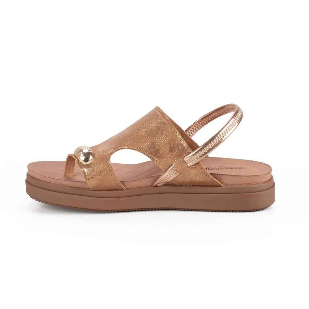 Sandália Mississipi Flatform Metalizada Feminina J1992 Dourado 4