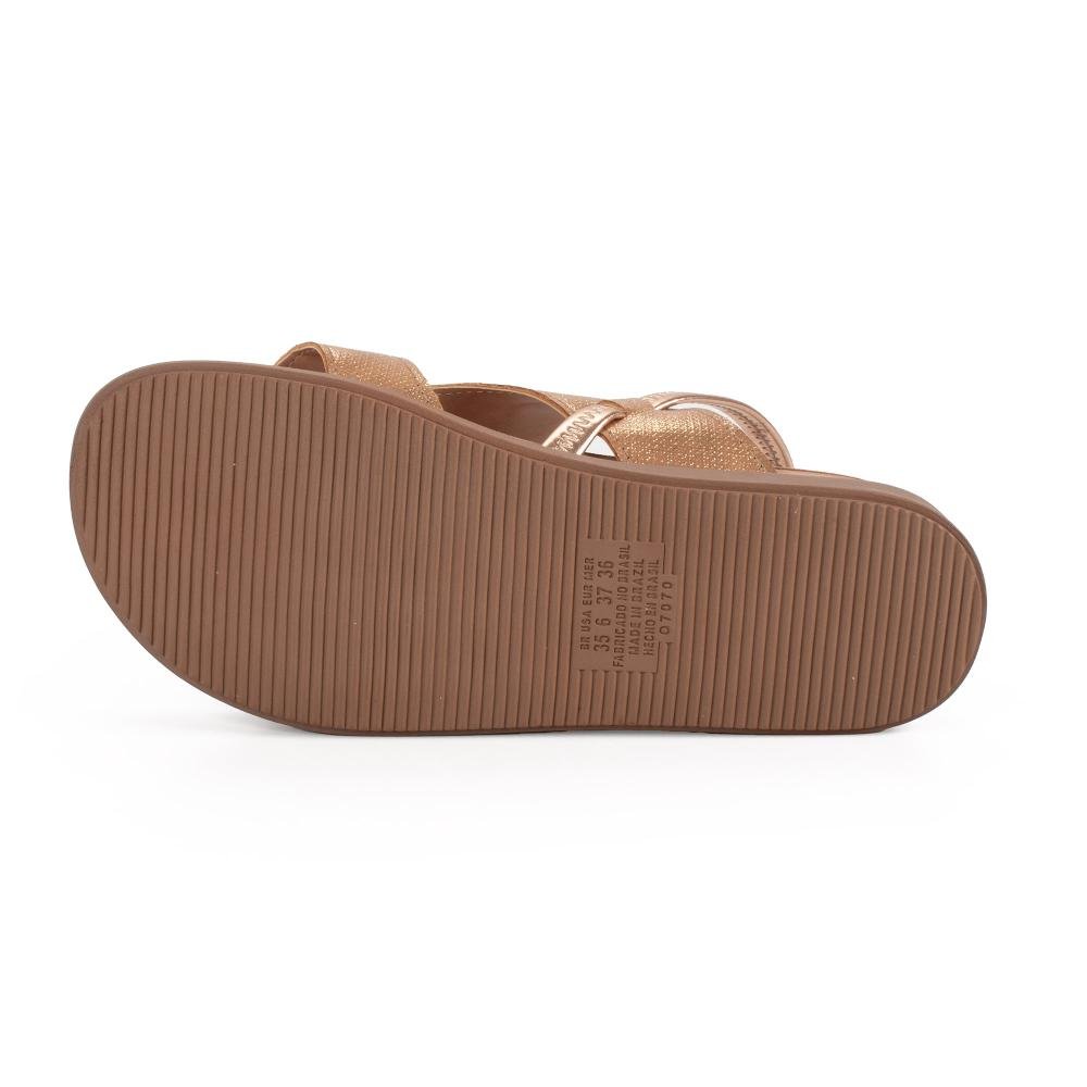 Sandália Mississipi Flatform Metalizada Feminina J1992 Dourado 5