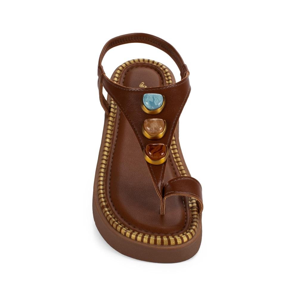 Sandália Mississipi Flatform Feminina J2013 Caramelo 6