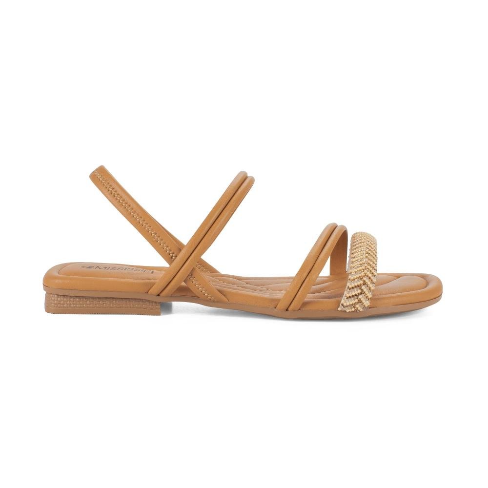 Sandália Mississipi Rasteira Feminina J2042 Caramelo 3