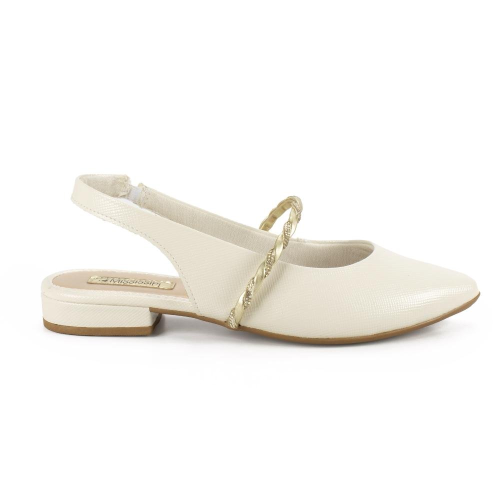 Sapato Mississipi de Salto Baixo Feminino J2262 Off White 3