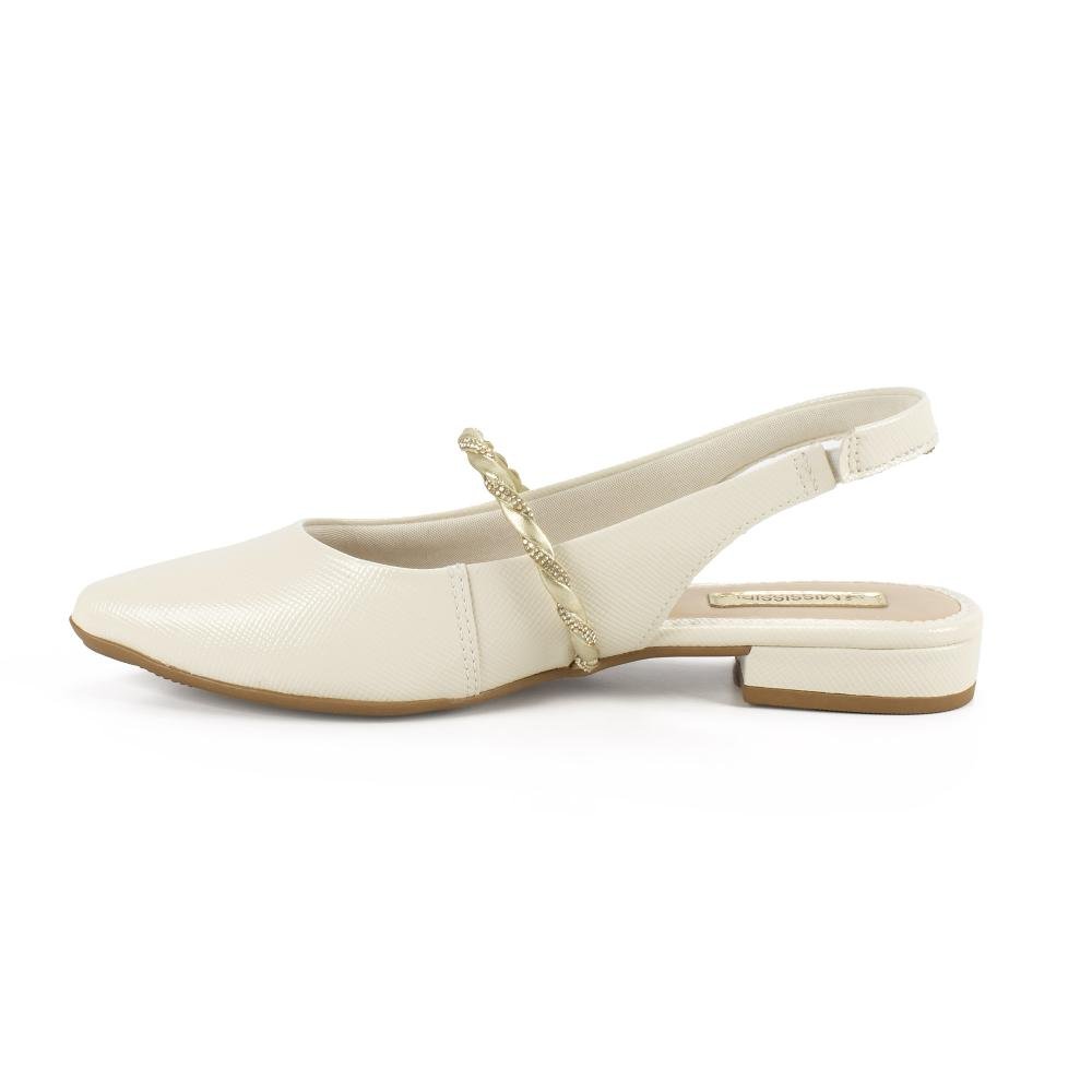 Sapato Mississipi de Salto Baixo Feminino J2262 Off White 4