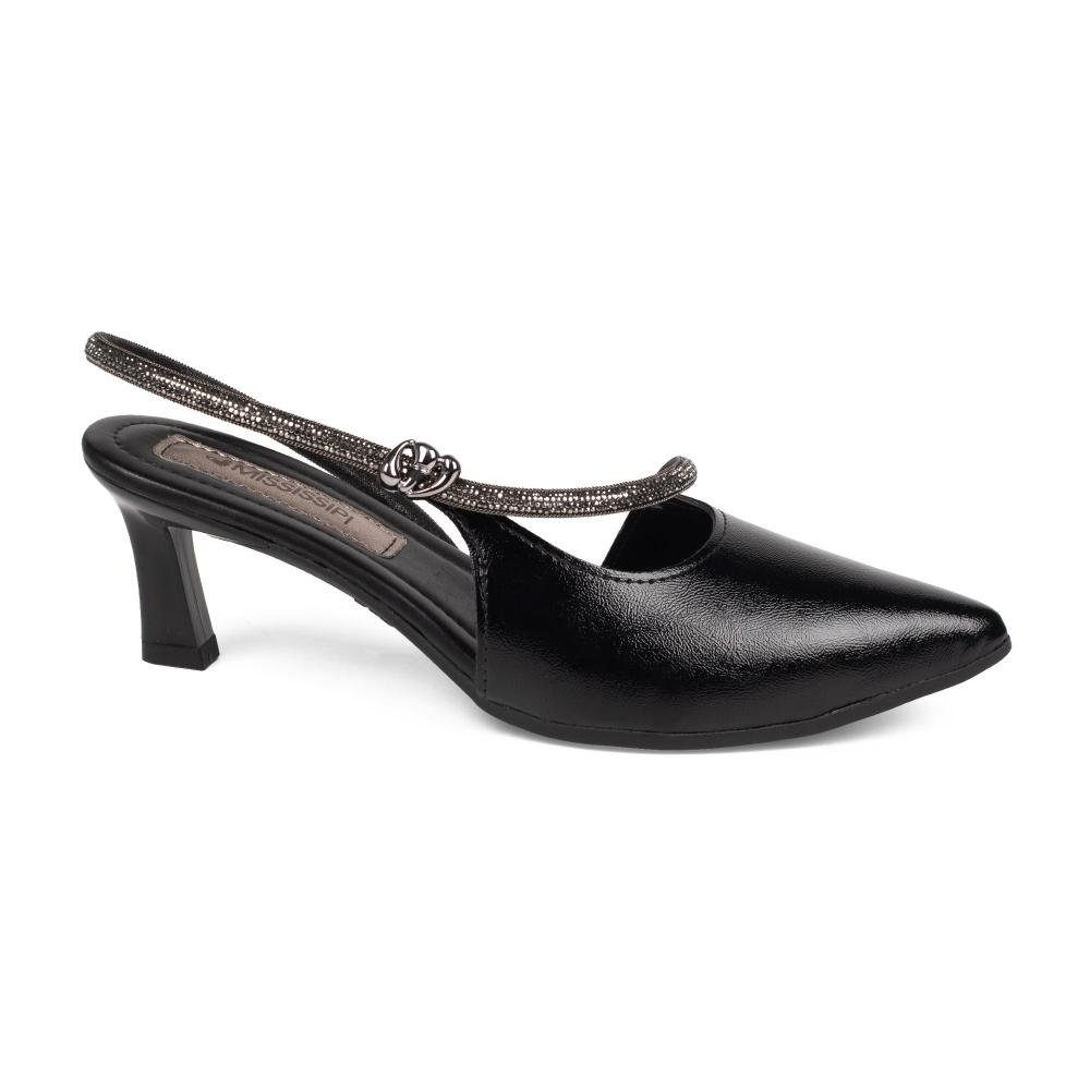 Scarpin Mississipi de Salto Baixo Feminino J2441 Preto 3