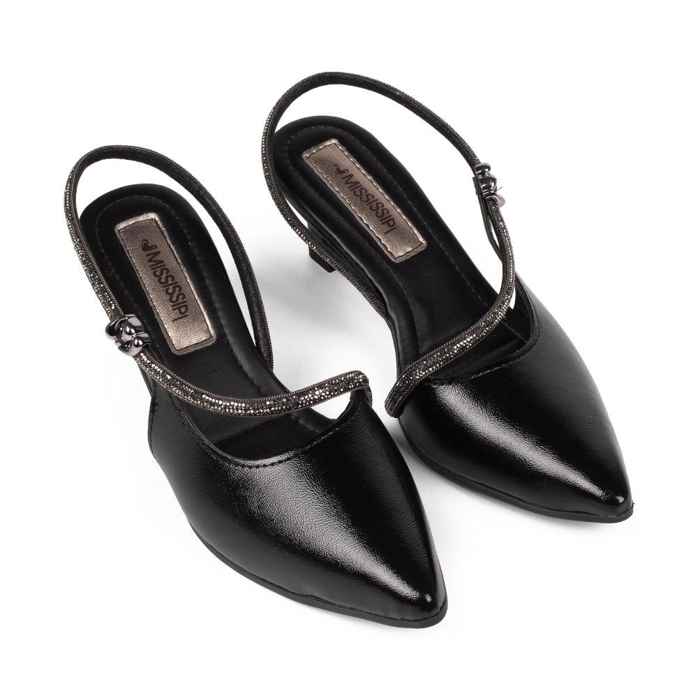 Scarpin Mississipi de Salto Baixo Feminino J2441 Preto 6