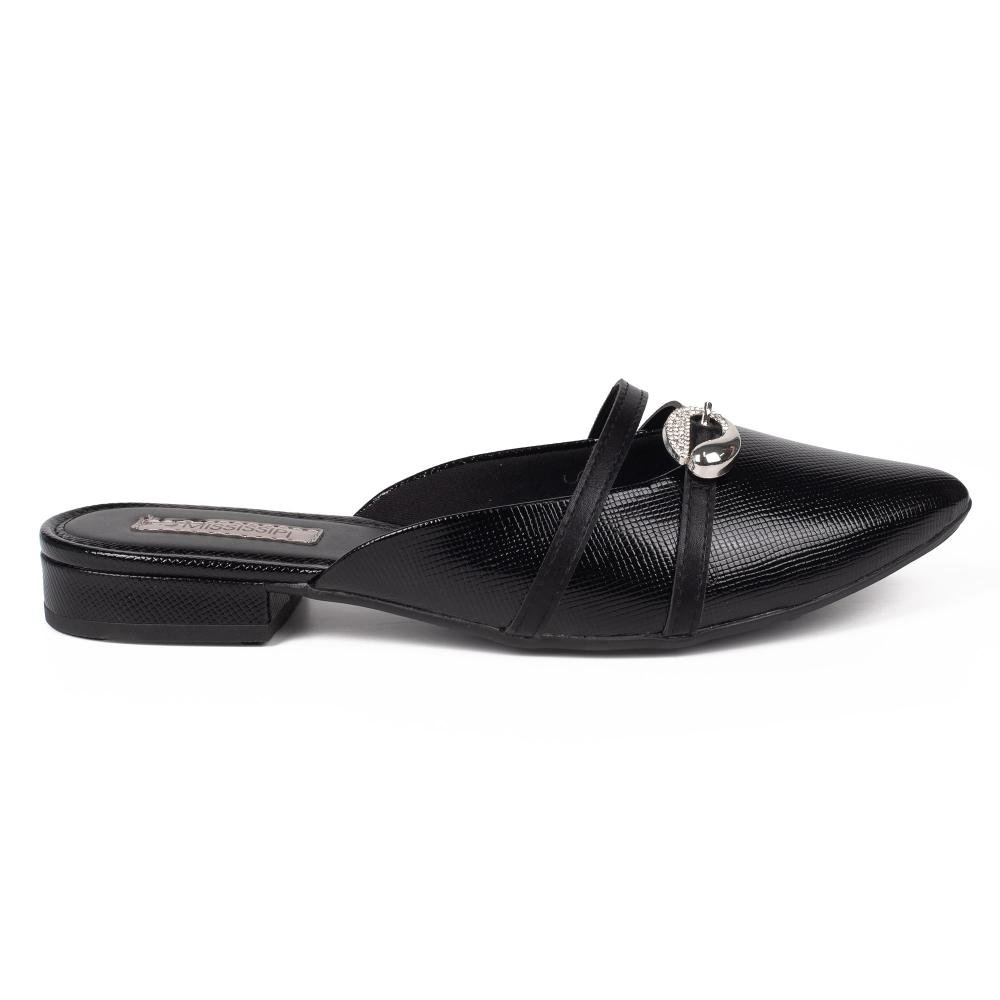 Mule Mississipi de Salto Baixo Feminino J2263 Preto 3