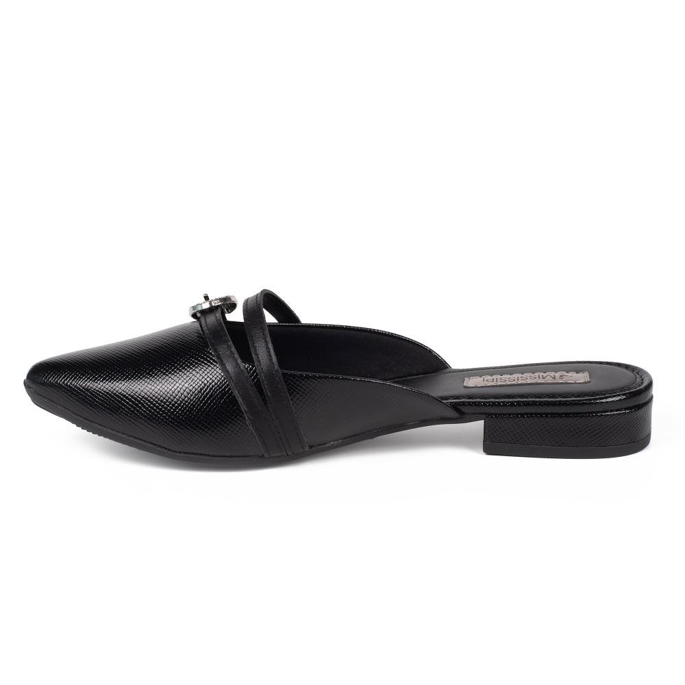 Mule Mississipi de Salto Baixo Feminino J2263 Preto 4
