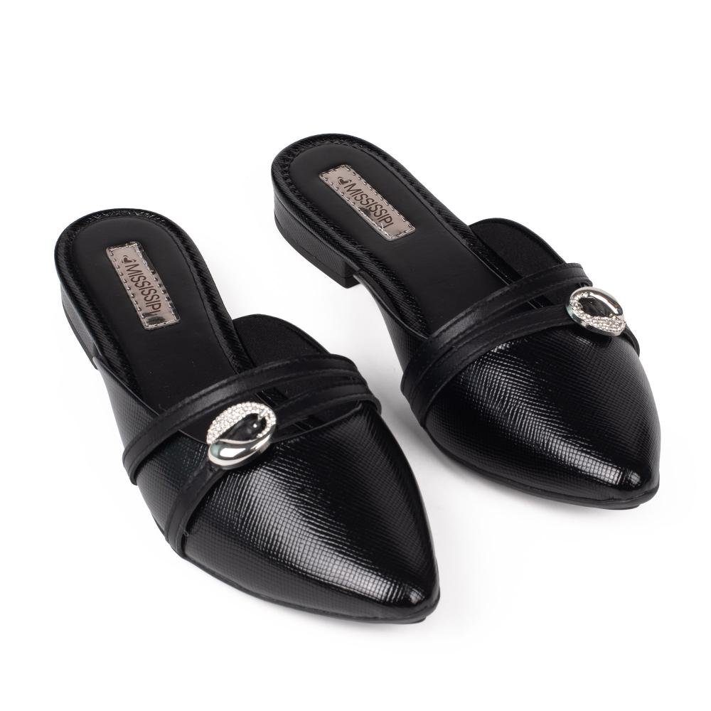 Mule Mississipi de Salto Baixo Feminino J2263 Preto 6