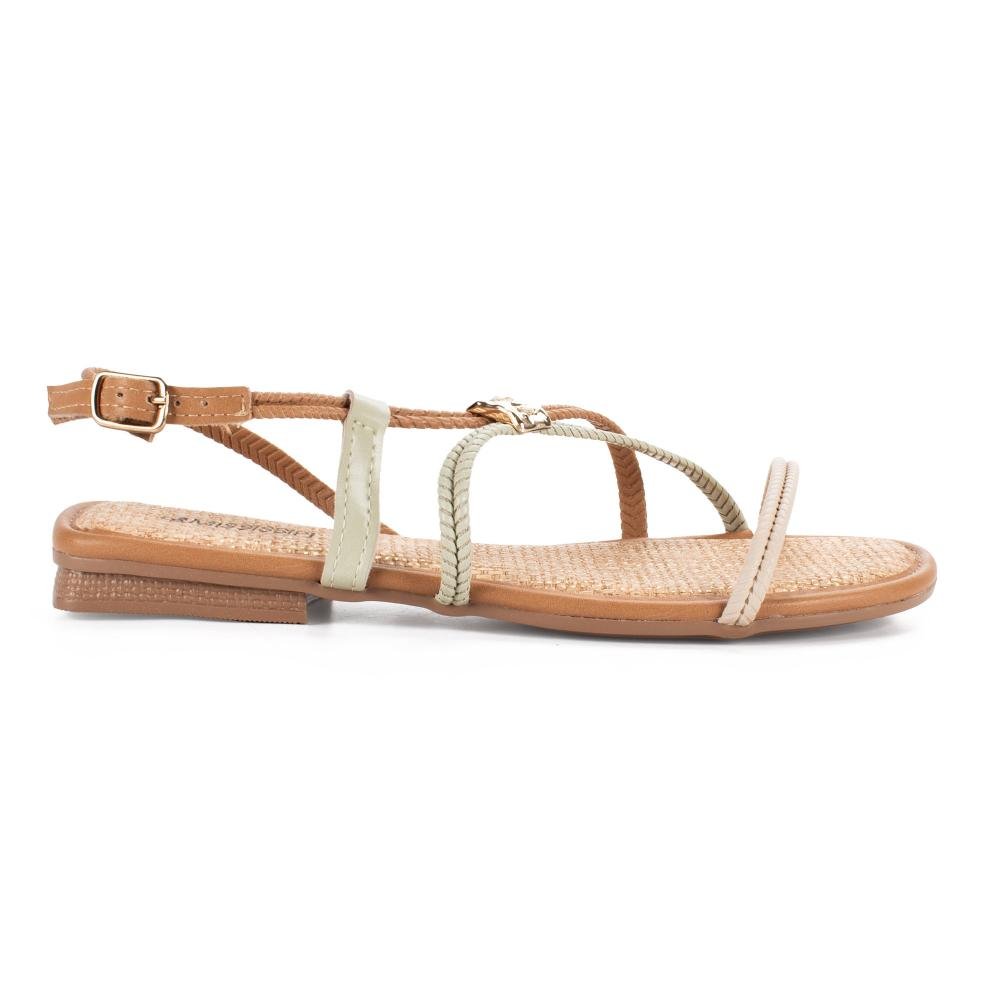 Sandália Mississipi Rasteira Feminina J2063 Bege 3