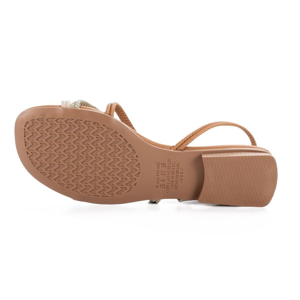 Sandália Mississipi Rasteira Feminina J2063 Bege 5