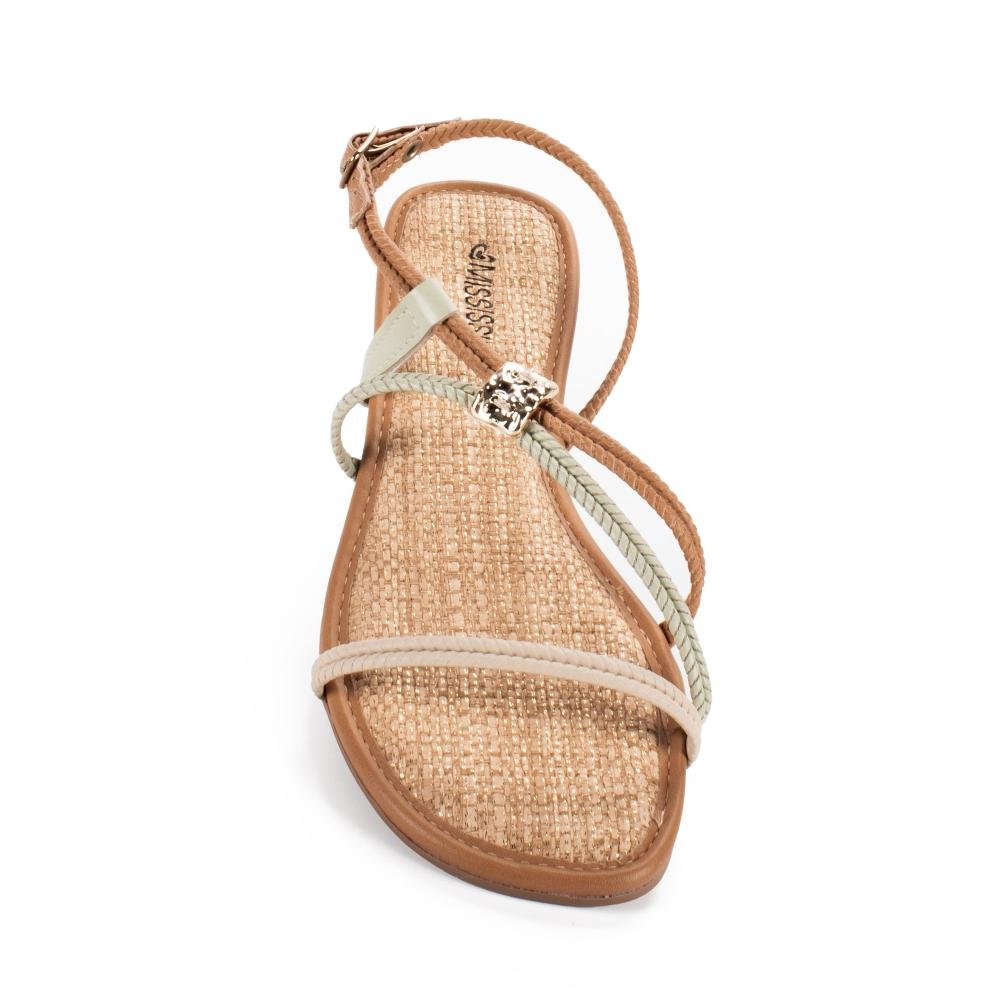 Sandália Mississipi Rasteira Feminina J2063 Bege 6