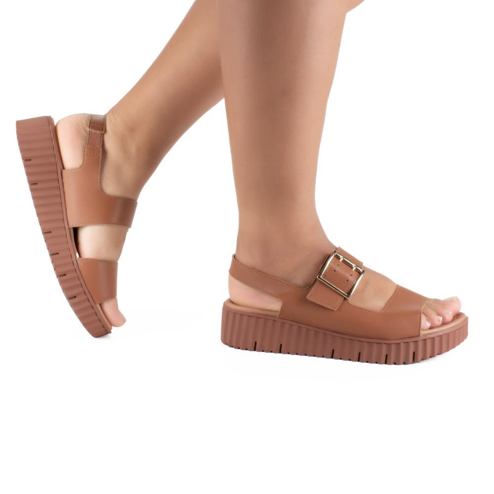 Sandália Campesí Flatform Feminina CP553 Caramelo 2