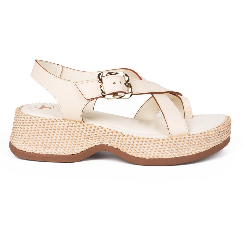 Sandália Tanara Flatform Feminina T9721 Off White 3