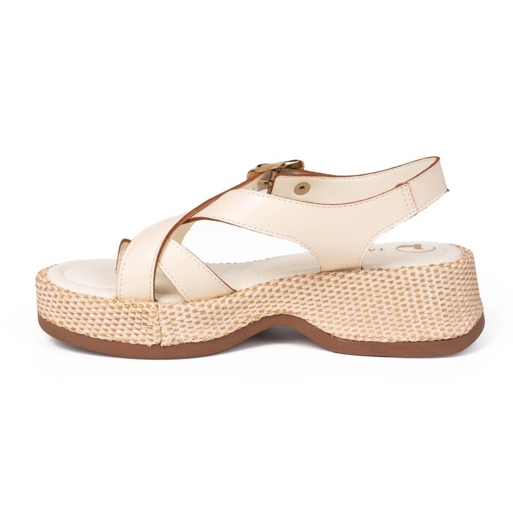 Sandália Tanara Flatform Feminina T9721 Off White 4
