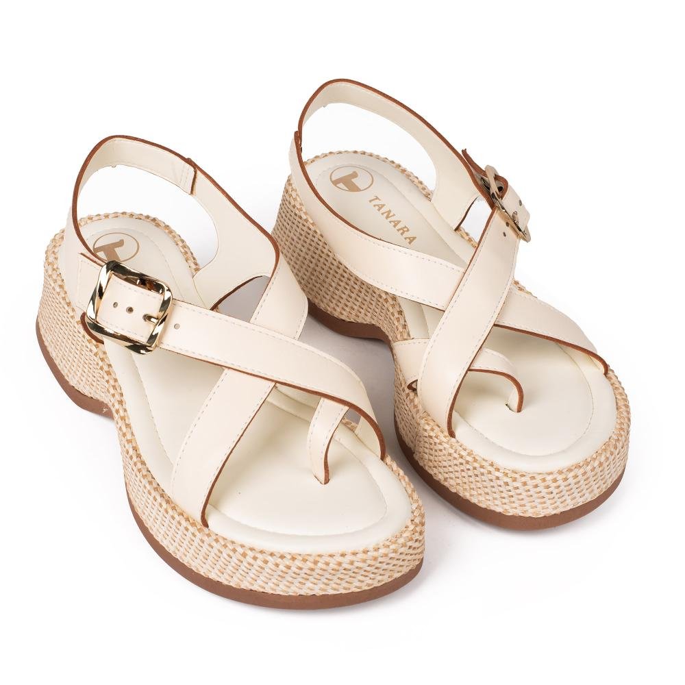Sandália Tanara Flatform Feminina T9721 Off White 6