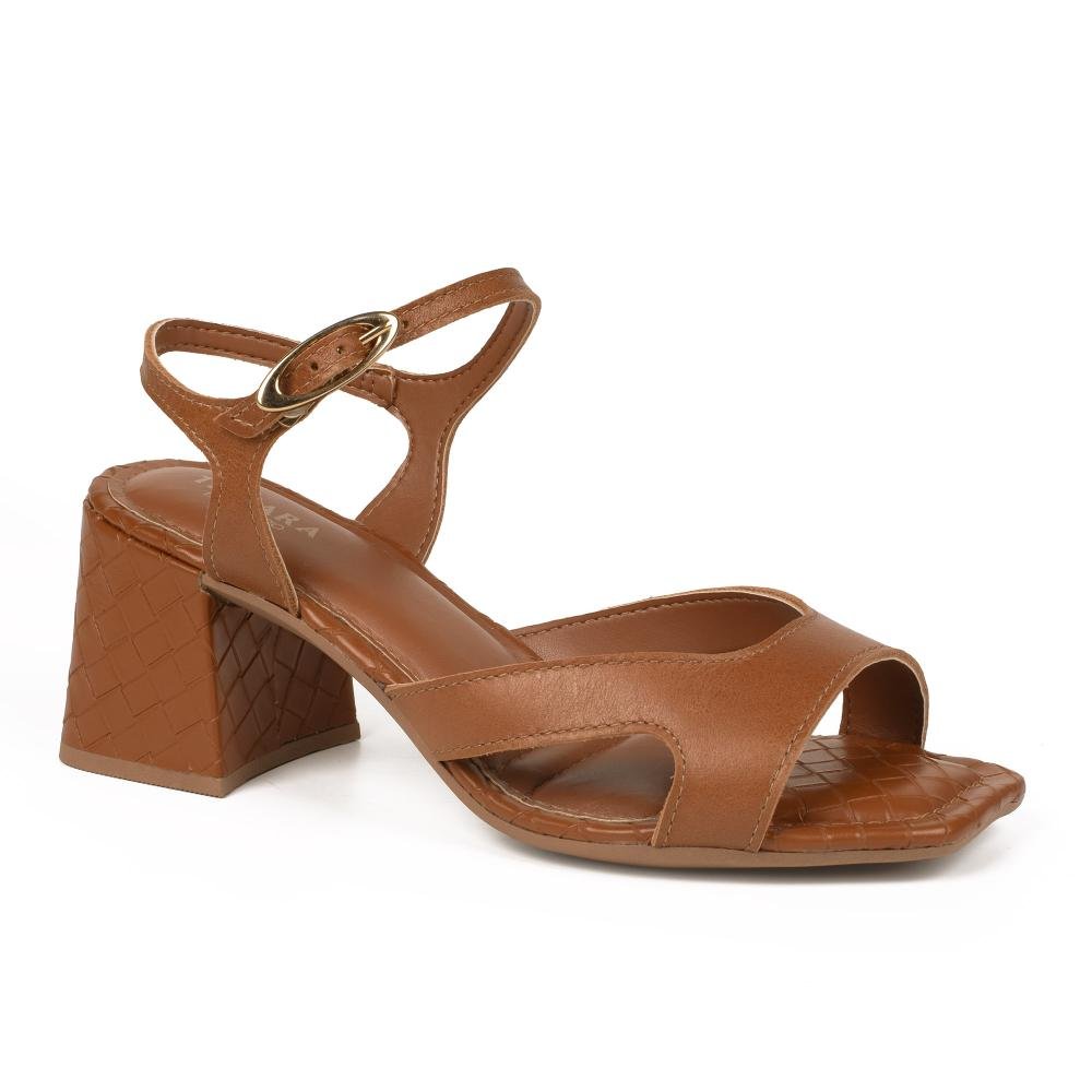 Scarpin Tanara Em Couro de Salto Bloco Feminina T9852