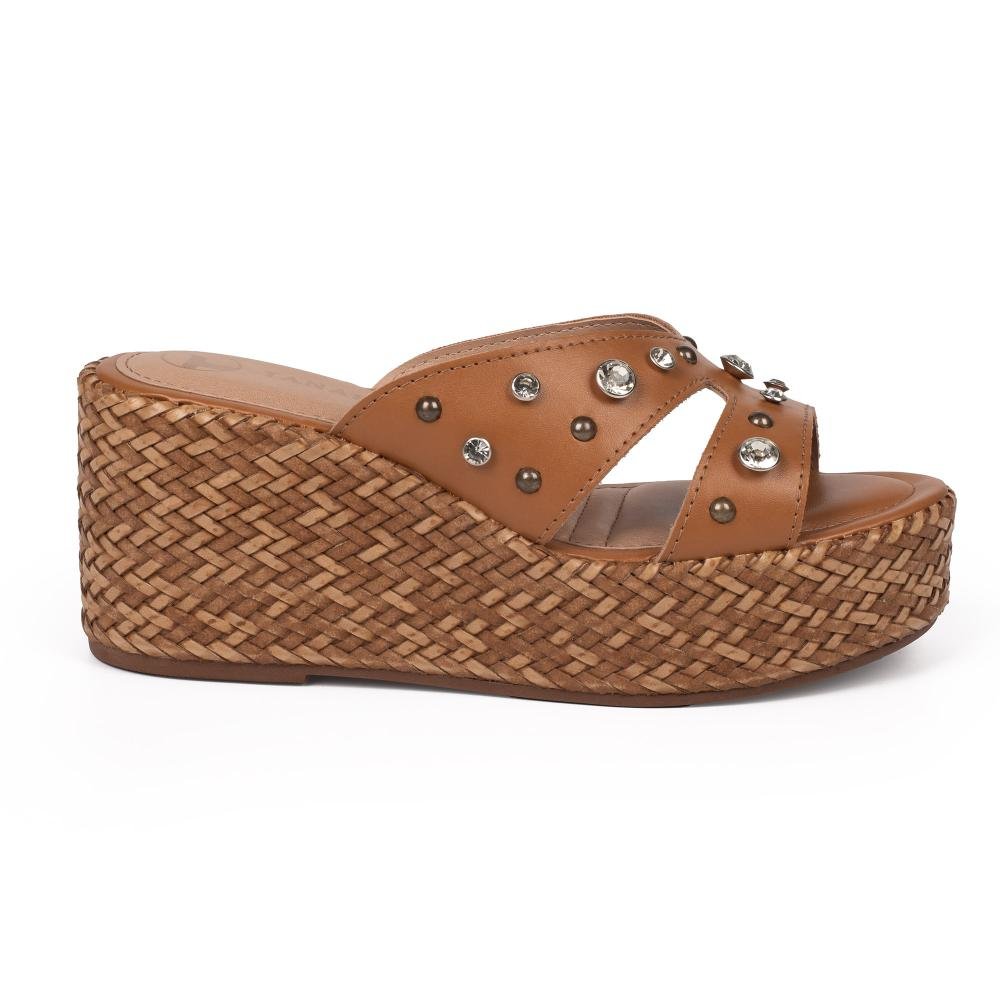 Tamanco Tanara Anabela Feminino T9823 Caramelo 3