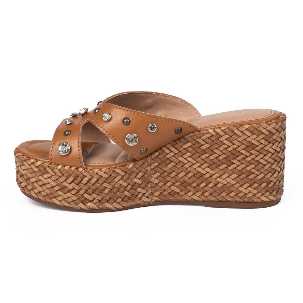 Tamanco Tanara Anabela Feminino T9823 Caramelo 4