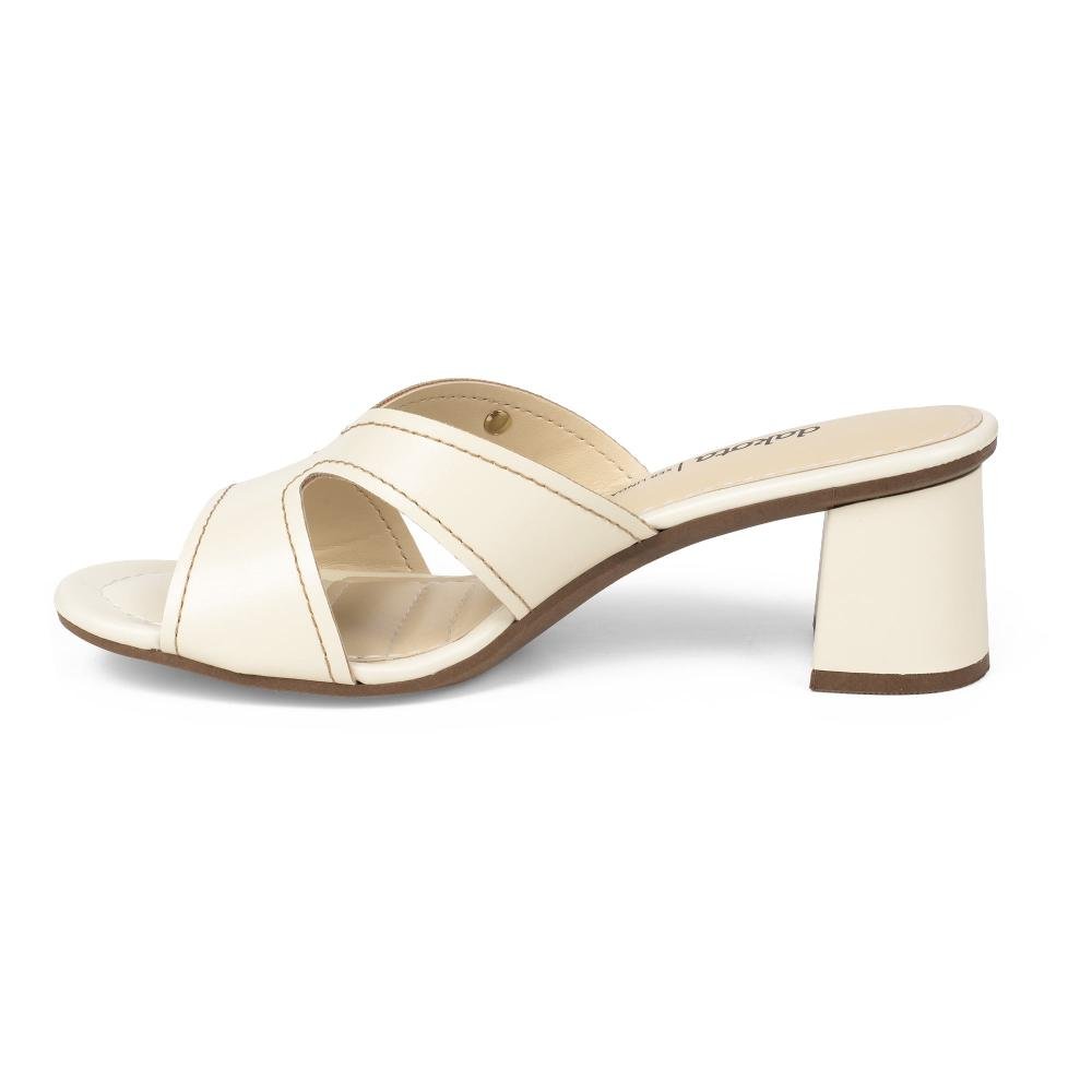 Tamanco Dakota de Salto Bloco Feminino DC091 Off White 4