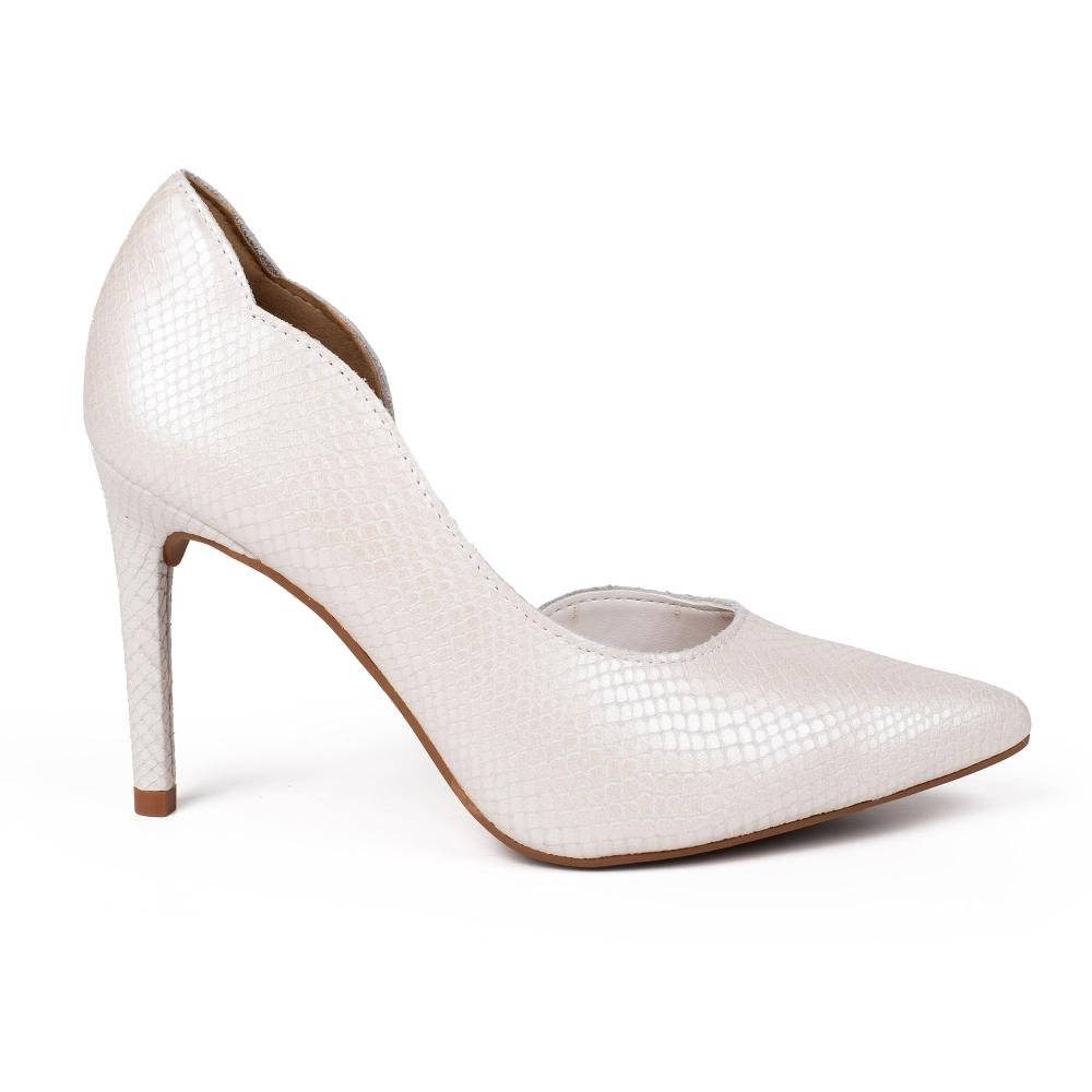 Scarpin Tanara Em Couro de Salto Alto Feminino T9841 Branco 3