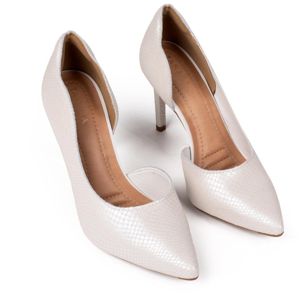 Scarpin Tanara Em Couro de Salto Alto Feminino T9841 Branco 6