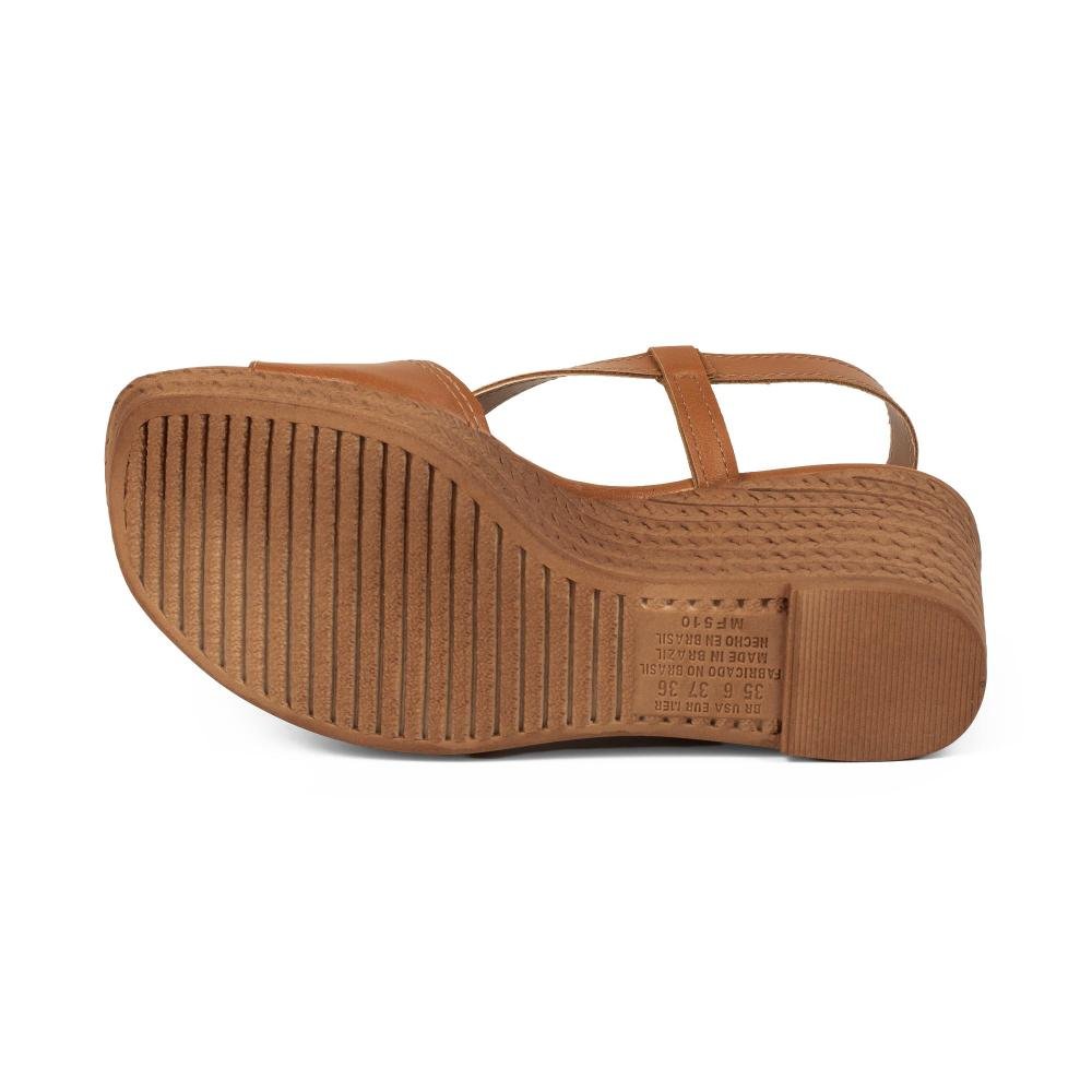 Sandália Mississipi Anabela Feminina J2581 Caramelo 5