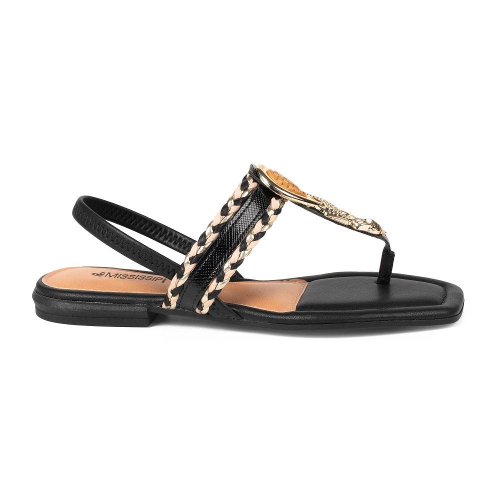 Sandália Mississipi Rasteira Feminina J2942 Preto 3