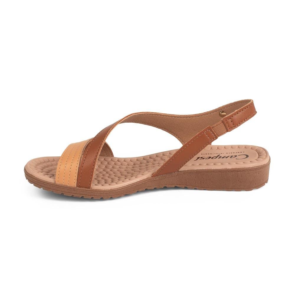 Sandália Campesí Anabela Feminina CE712 Caramelo 2