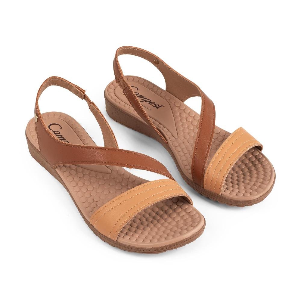 Sandália Campesí Anabela Feminina CE712 Caramelo 4