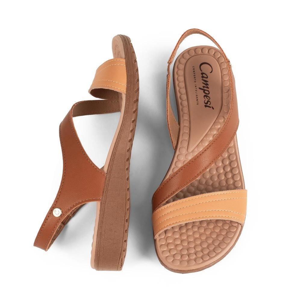 Sandália Campesí Anabela Feminina CE712 Caramelo 6