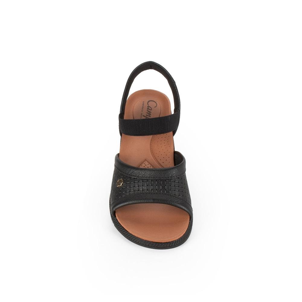 Sandália Campesí Em Couro Flatform Feminina CE652 Preto 5