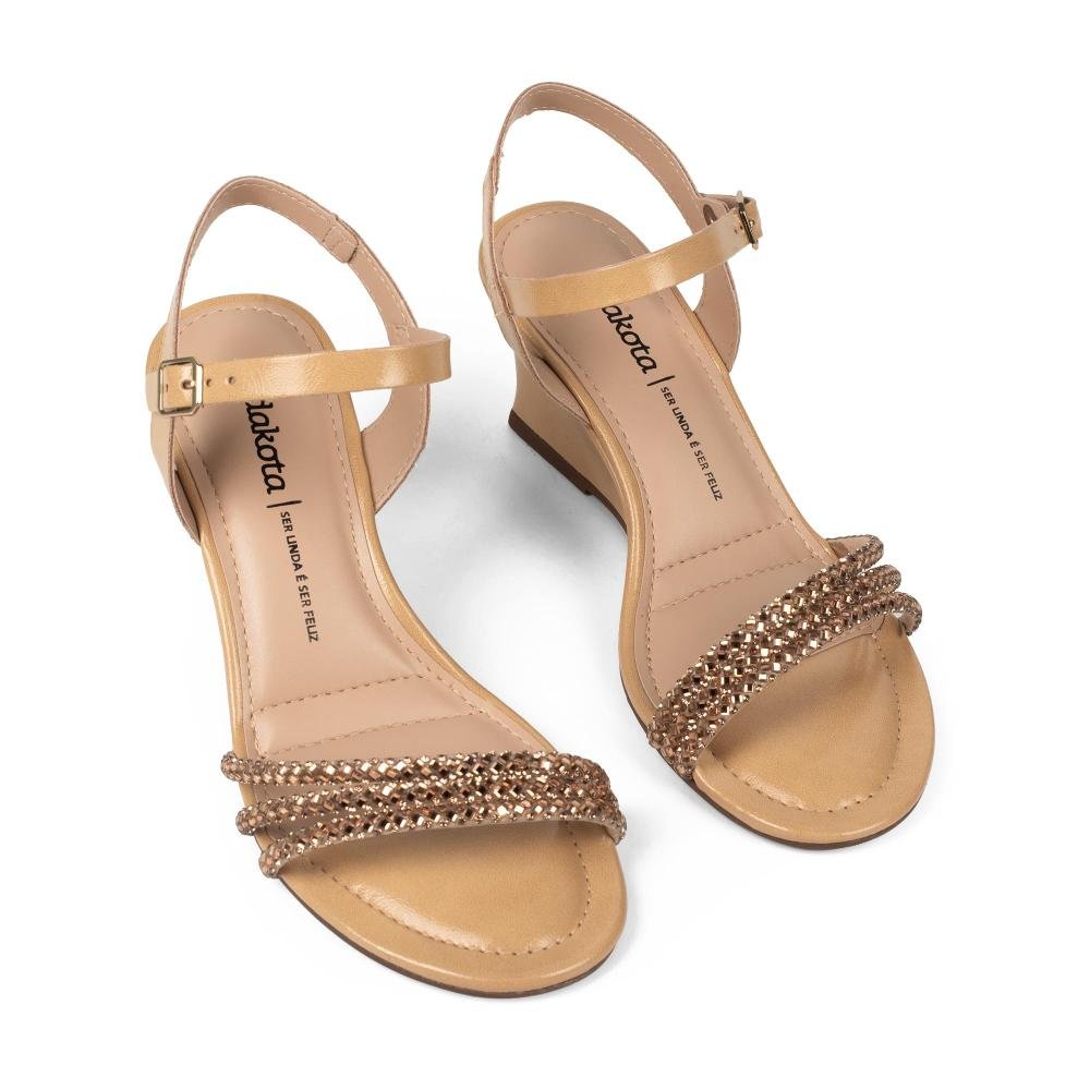 Sandália Dakota Anabela Feminina DC263 Bege 6