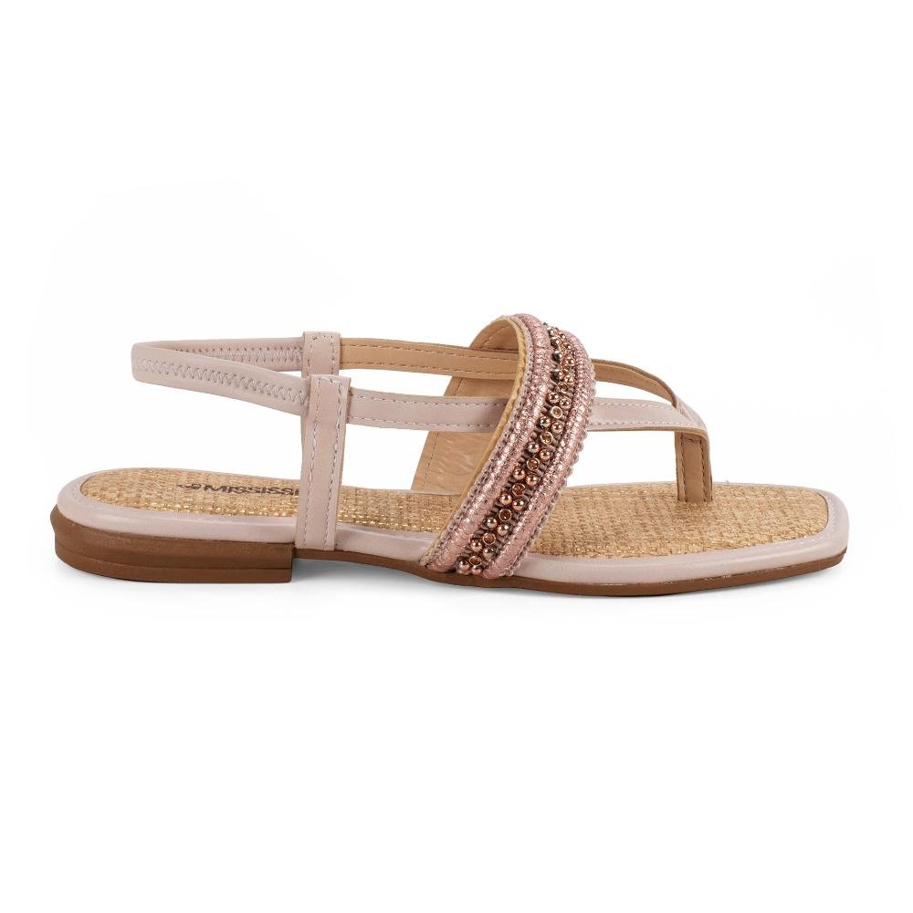 Sandália Mississipi Rasteira Feminina J2492 Bege 3