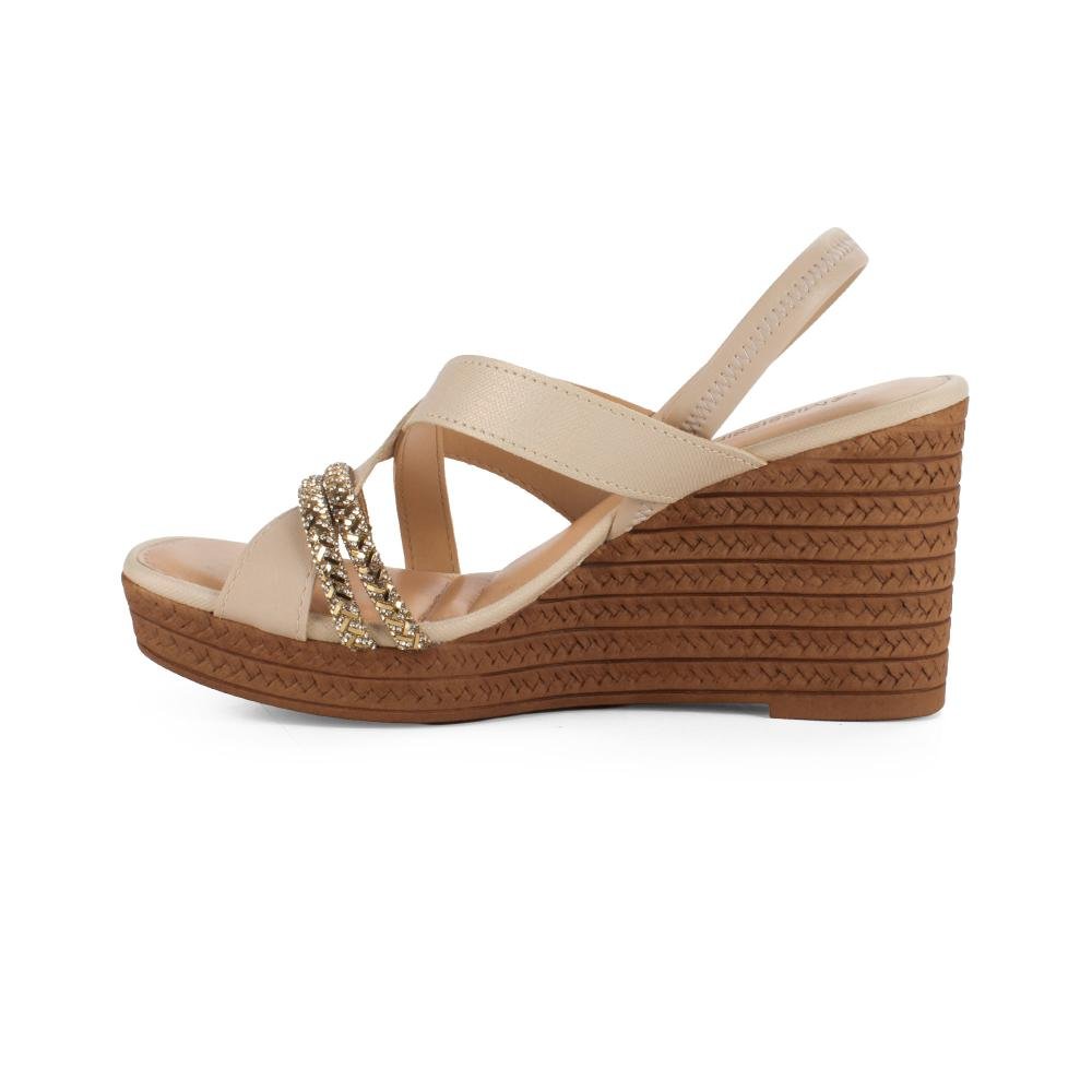 Sandália Mississipi Anabela Feminina J2582 Bege 4
