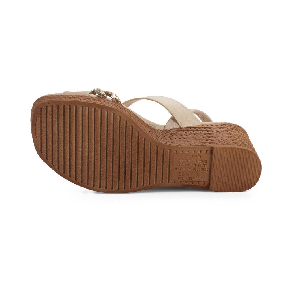 Sandália Mississipi Anabela Feminina J2582 Bege 5