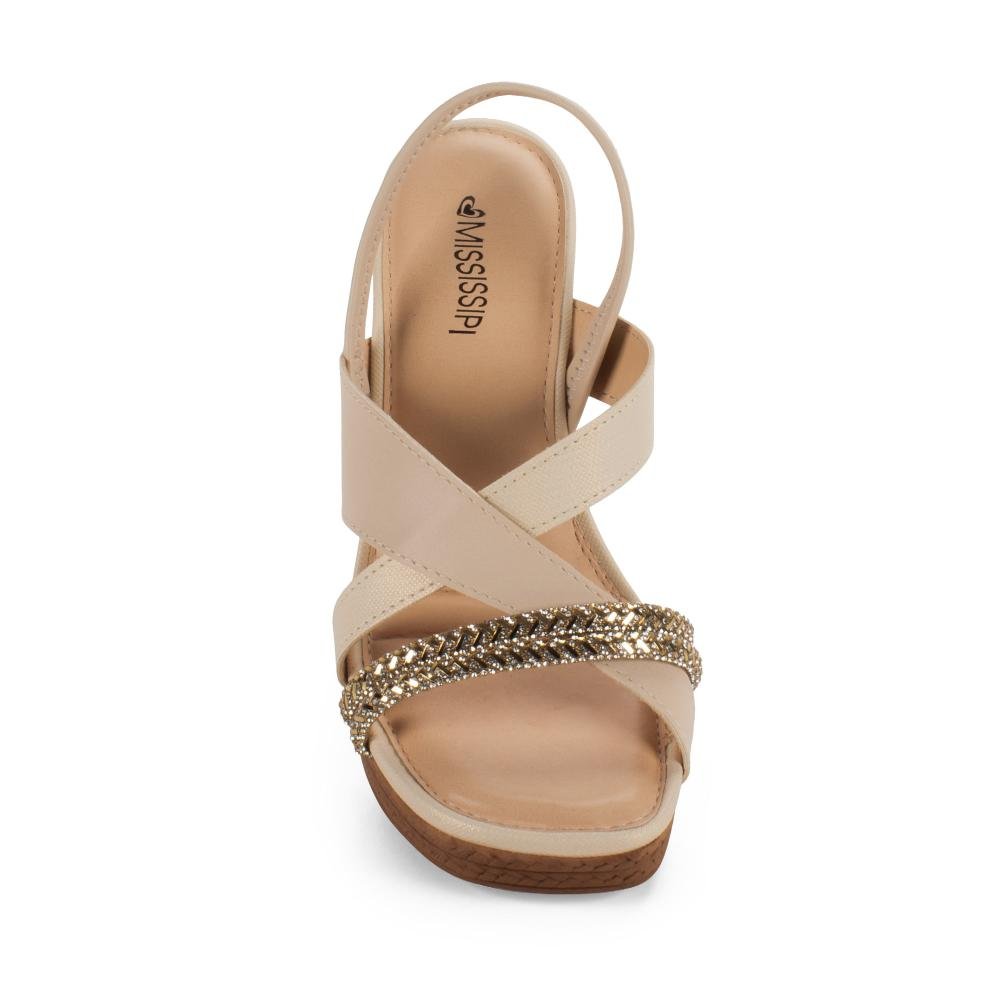 Sandália Mississipi Anabela Feminina J2582 Bege 6