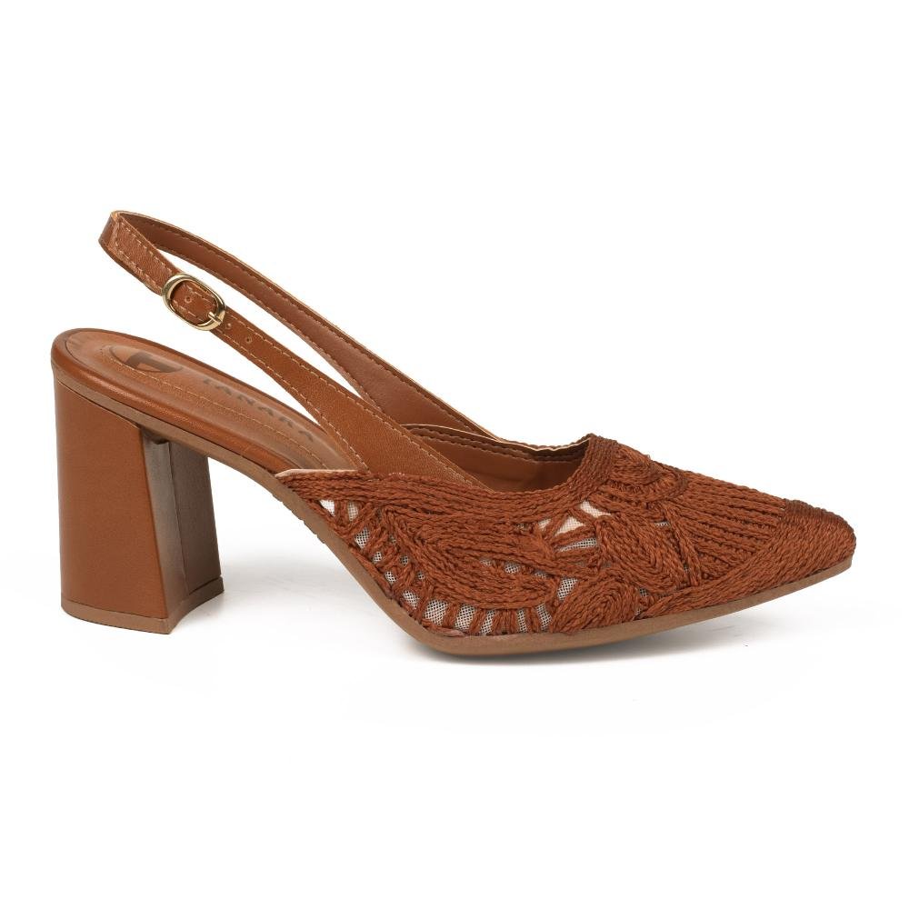 Scarpin Tanara de Salto Bloco Feminino T9525 Caramelo 3