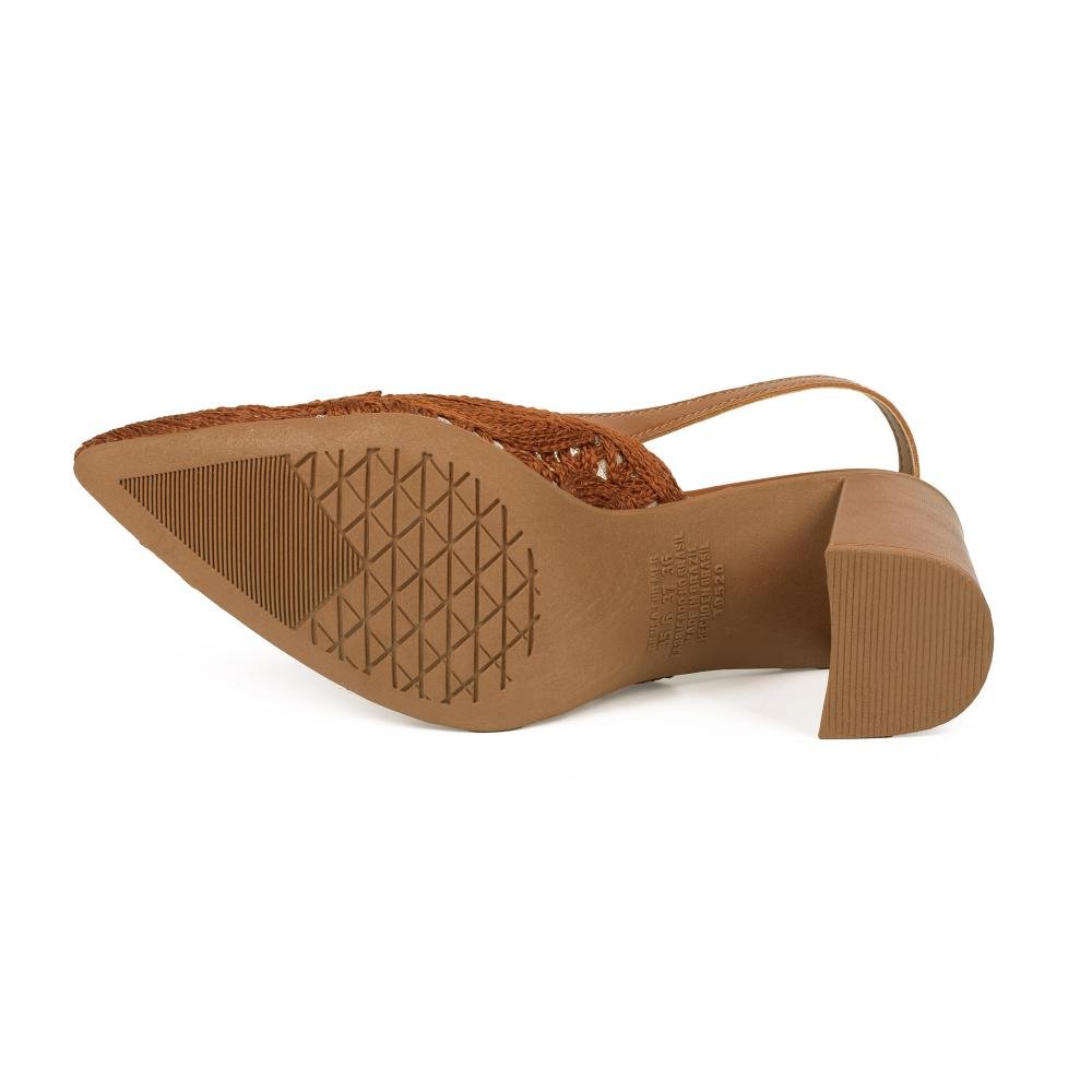 Scarpin Tanara de Salto Bloco Feminino T9525 Caramelo 5