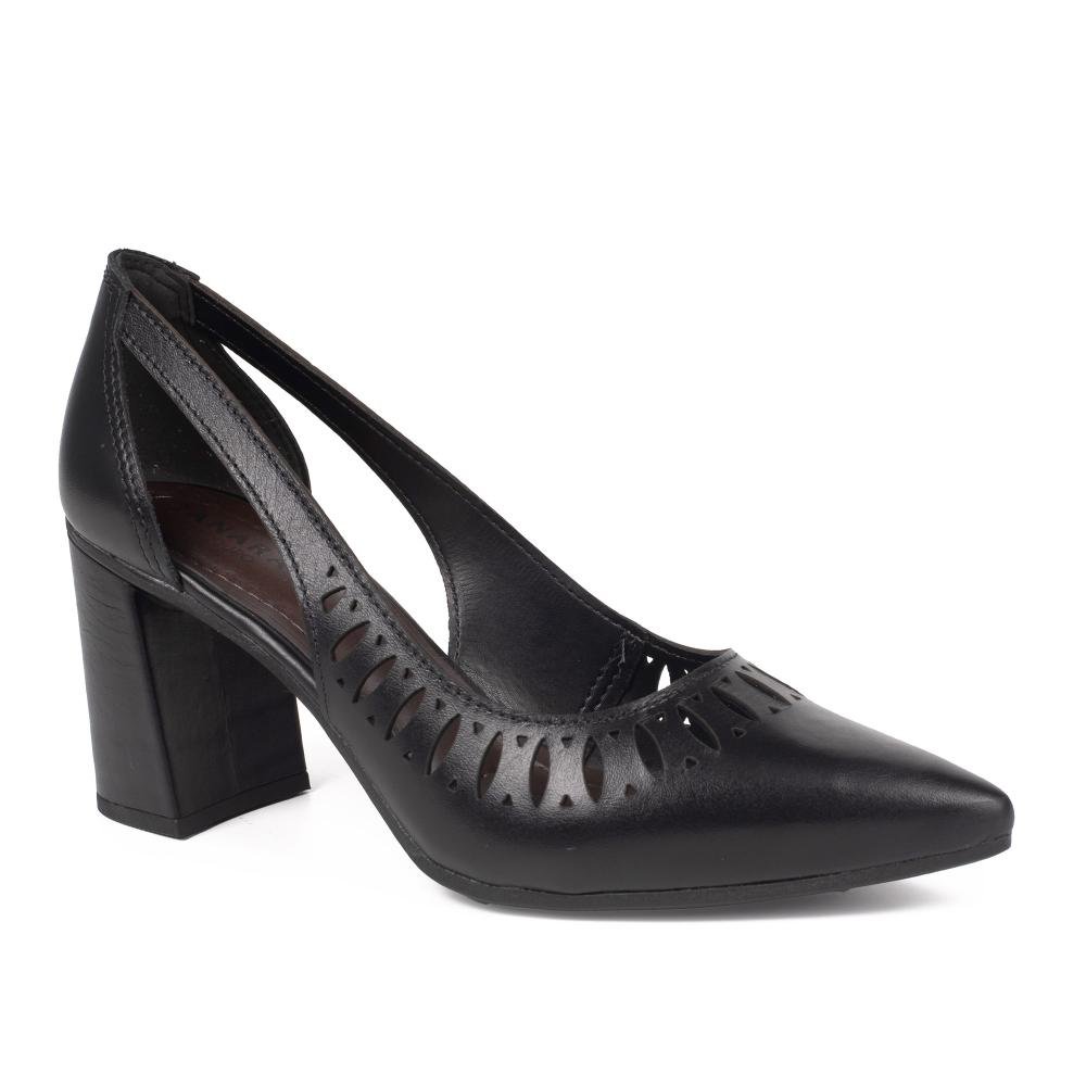 Scarpin Tanara Em Couro de Salto Bloco Feminino T9524