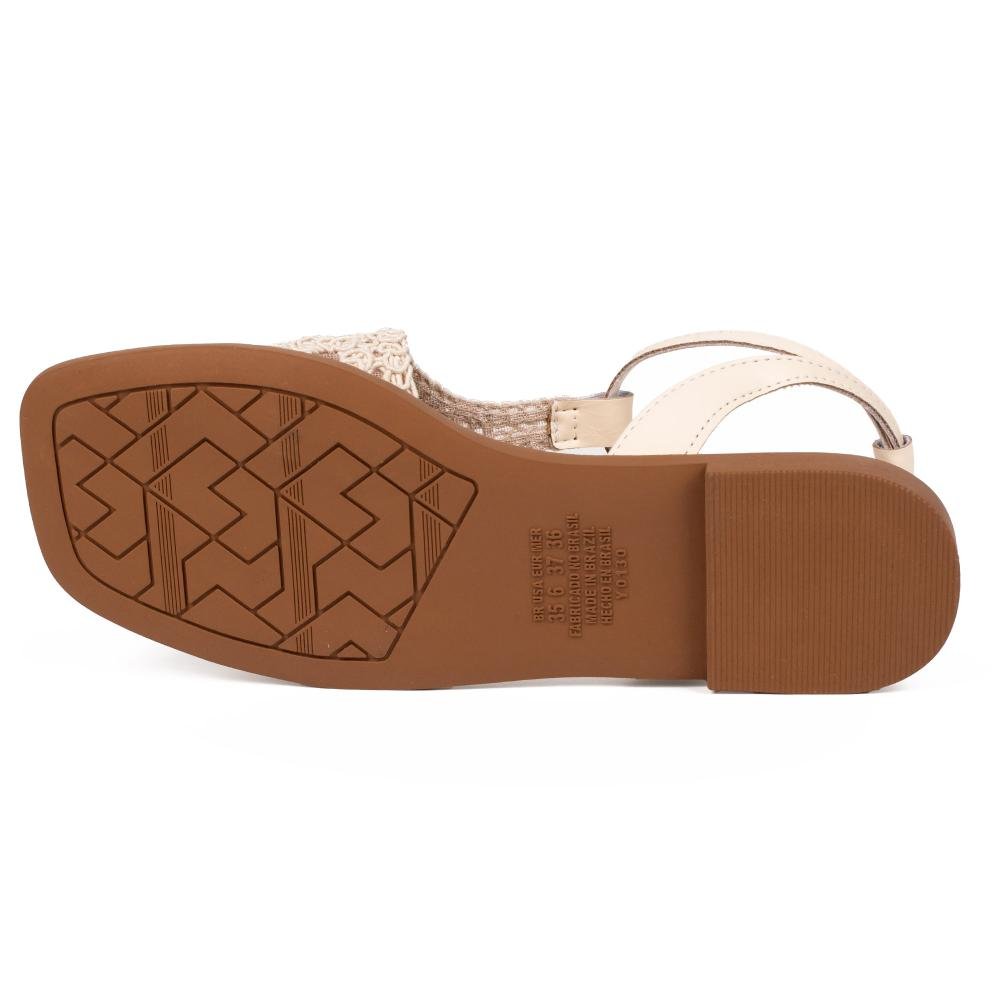 Sandália Tanara Rasteira Feminina T9671 Off White 5