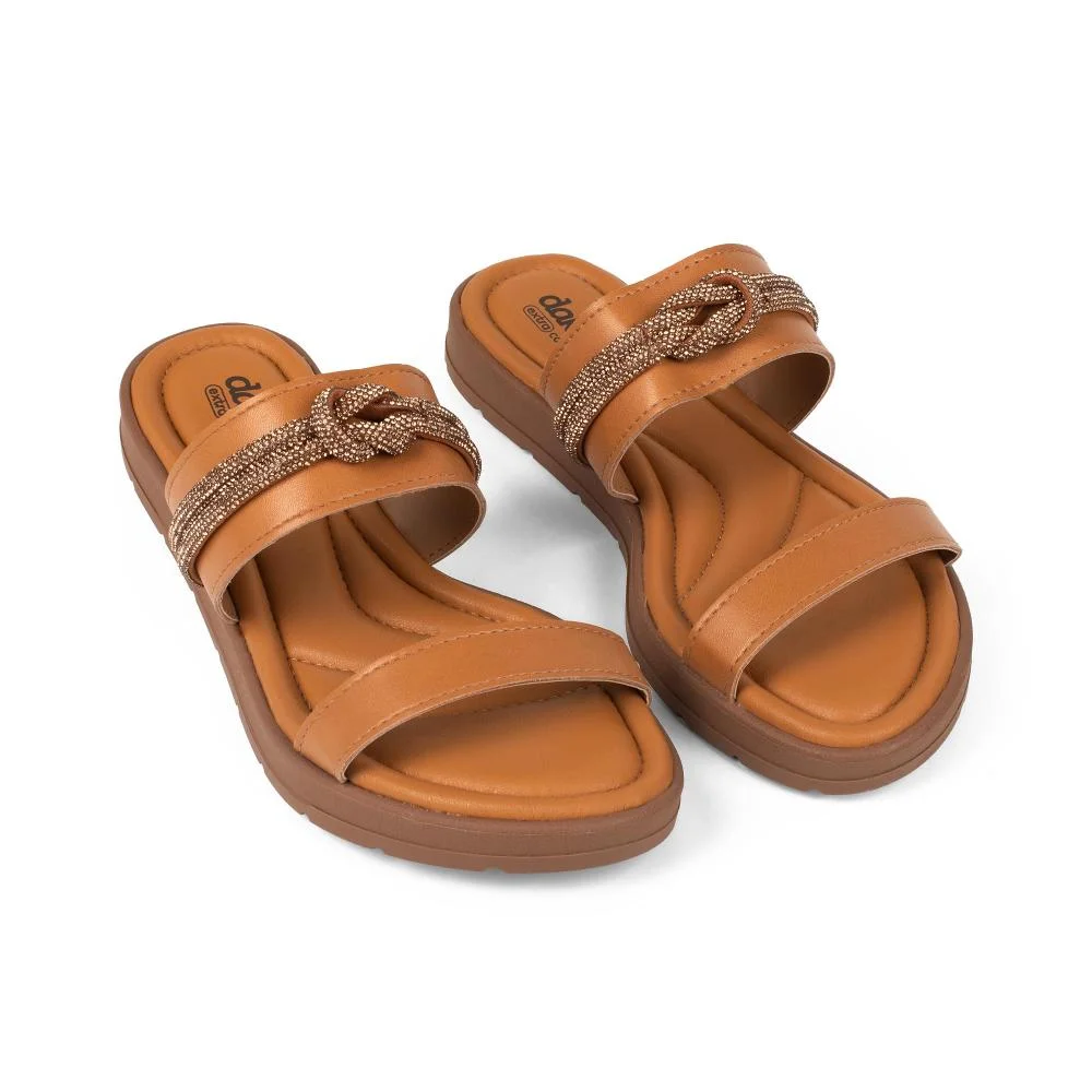 Slide Dakota Flatform Feminino DC331 Caramelo 6