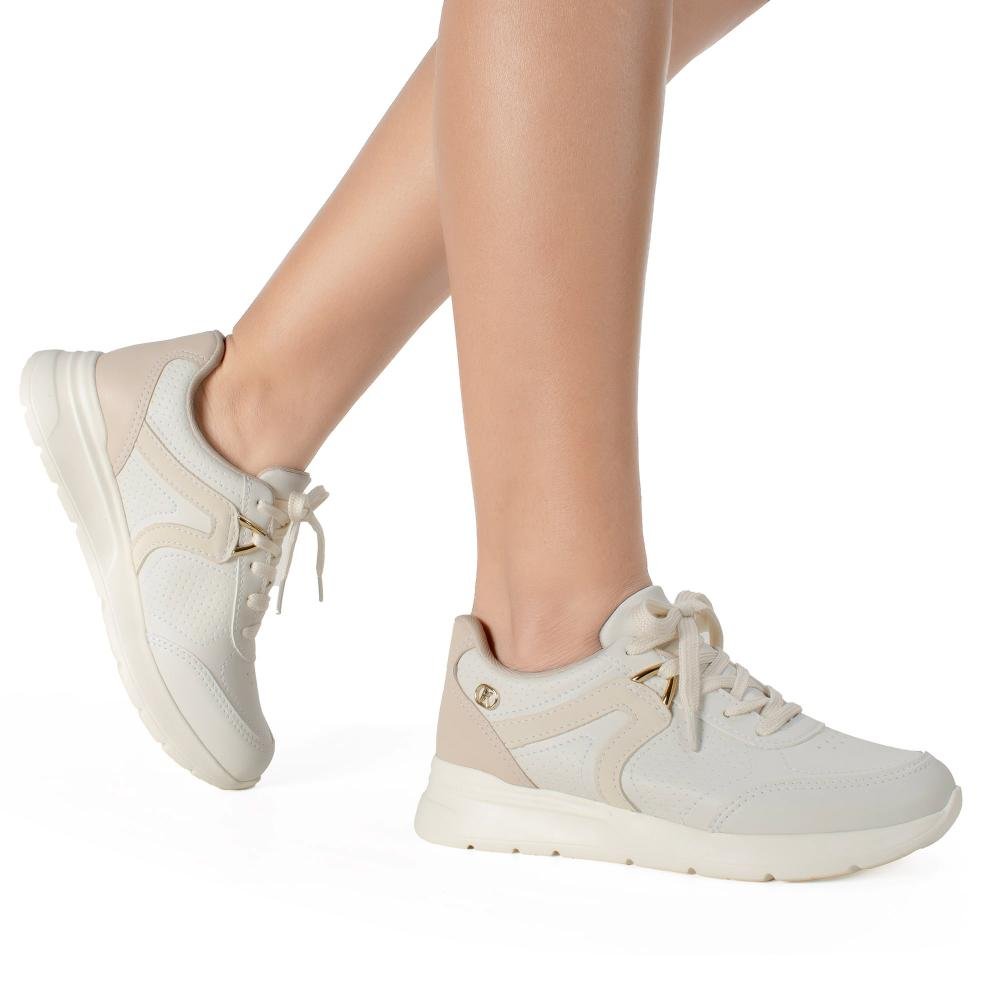 Tênis Kolosh Jogging Feminino C3978 Bege/Branco 2
