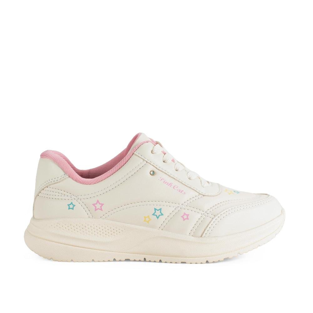 Tênis Pink Cats Infantil Jogging V6862 Off White 2