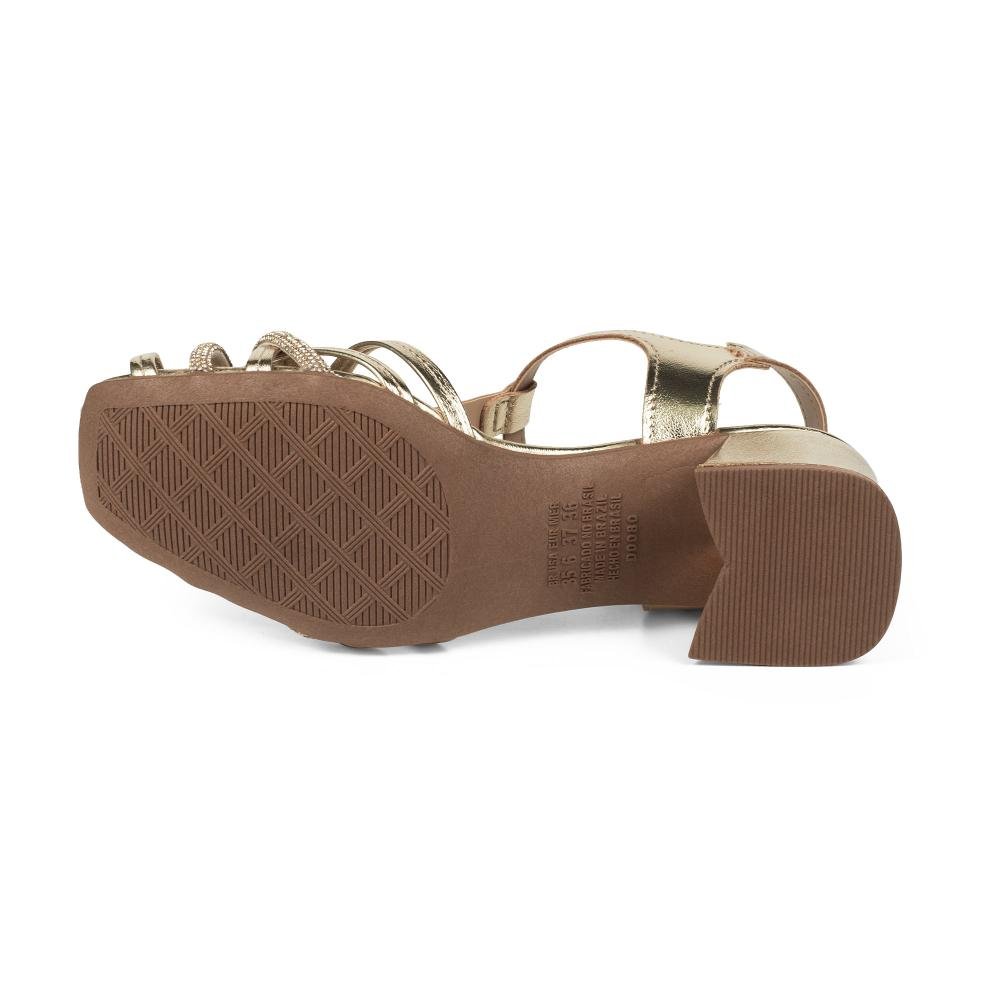 Sandália Dakota de Salto Bloco Metalizada Feminina D2365 Metalizado/Ouro 5