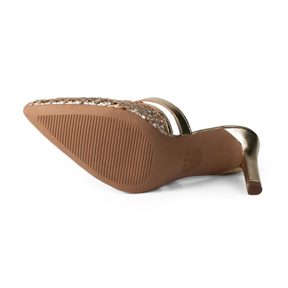 Mule Dakota de Salto Alto Feminino D3072 Metalizado/Ouro 4