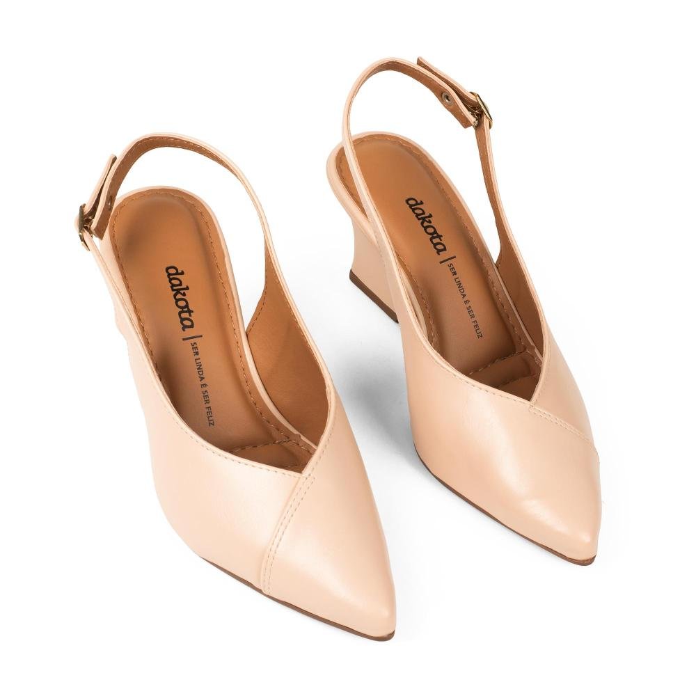 Scarpin Dakota Anabela Feminino D2864 Bege 6
