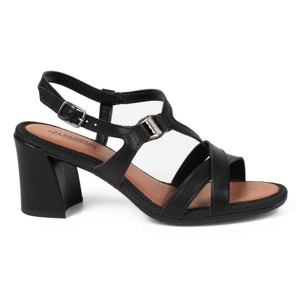 Sandália Mississipi de Salto Bloco Feminina J2422 Preto 3