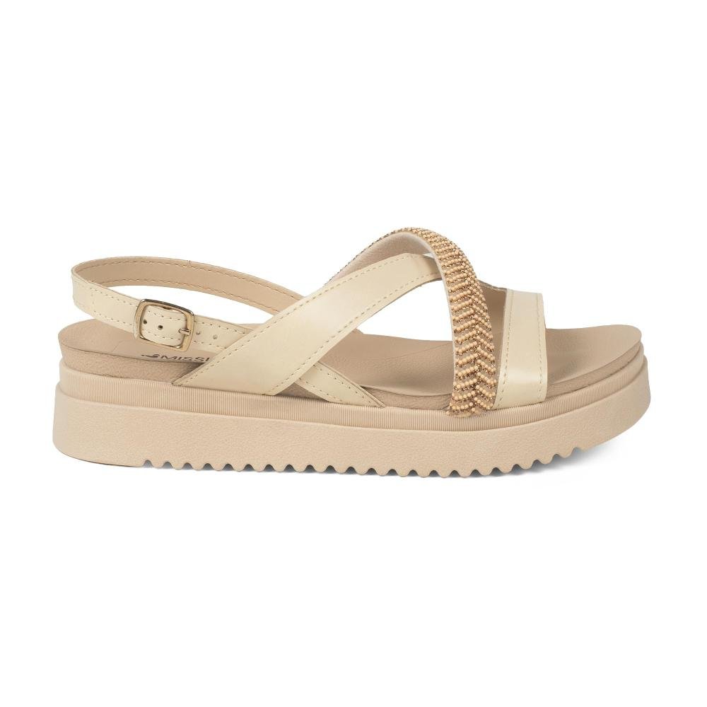 Sandália Mississipi Flatform Feminina J2743 Bege Claro 3