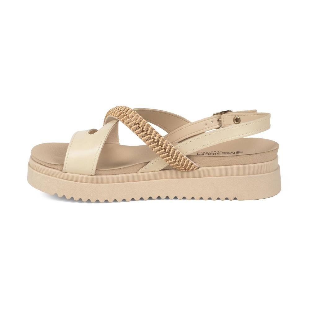 Sandália Mississipi Flatform Feminina J2743 Bege Claro 4