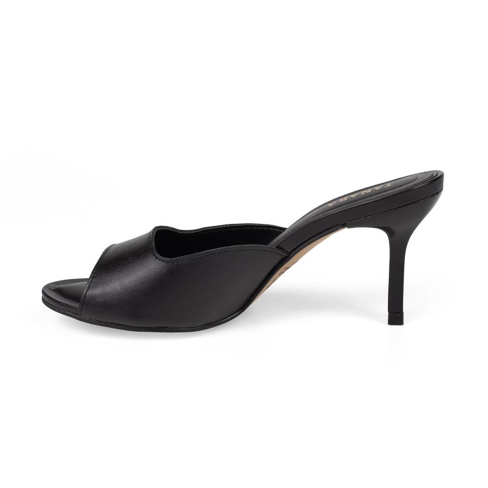Tamanco Tanara Em Couro de Salto Alto Feminino T9781 Preto 4