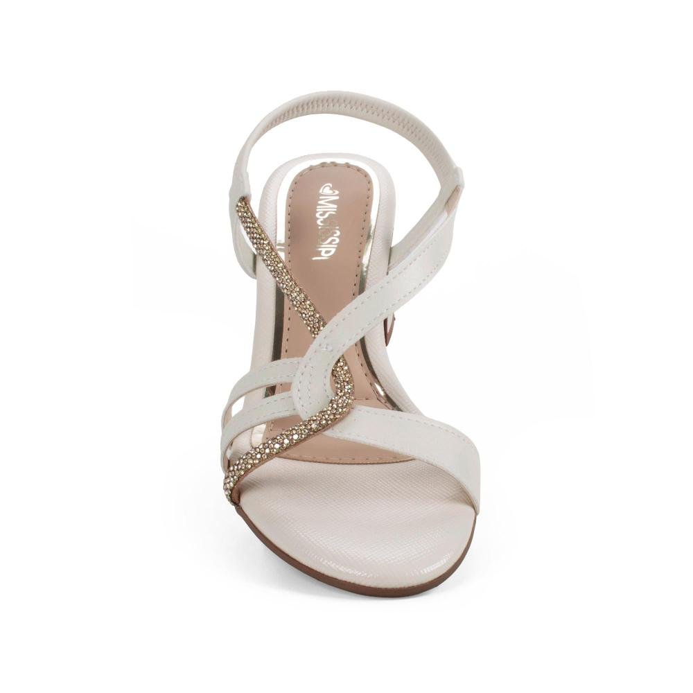 Sandália Mississipi de Salto Bloco Feminina J2541 Branco 6